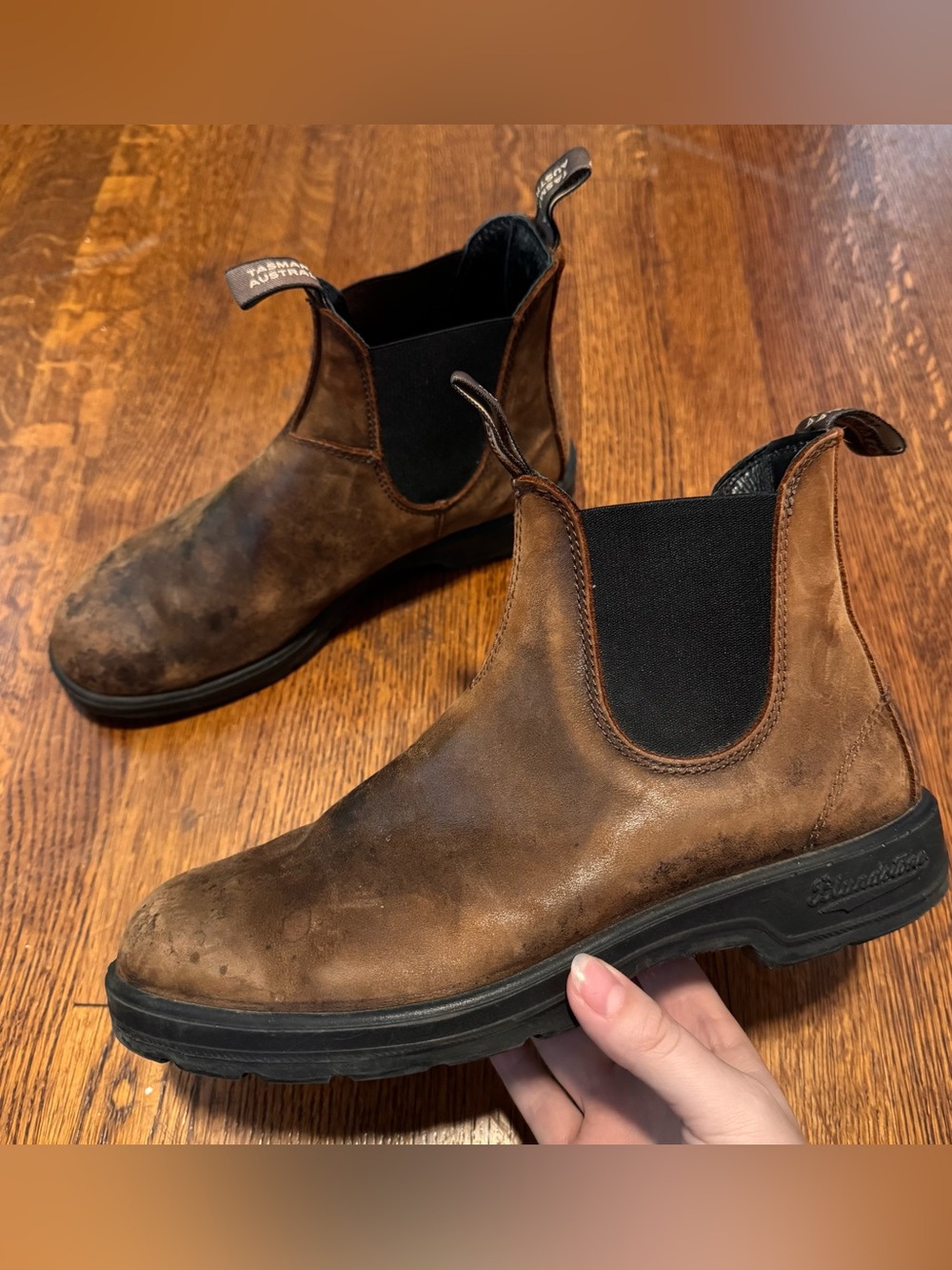 Blundstone 585 Rustic Brown Chelsea Boots Men’s US 8 AU 7 Waterproof Leather